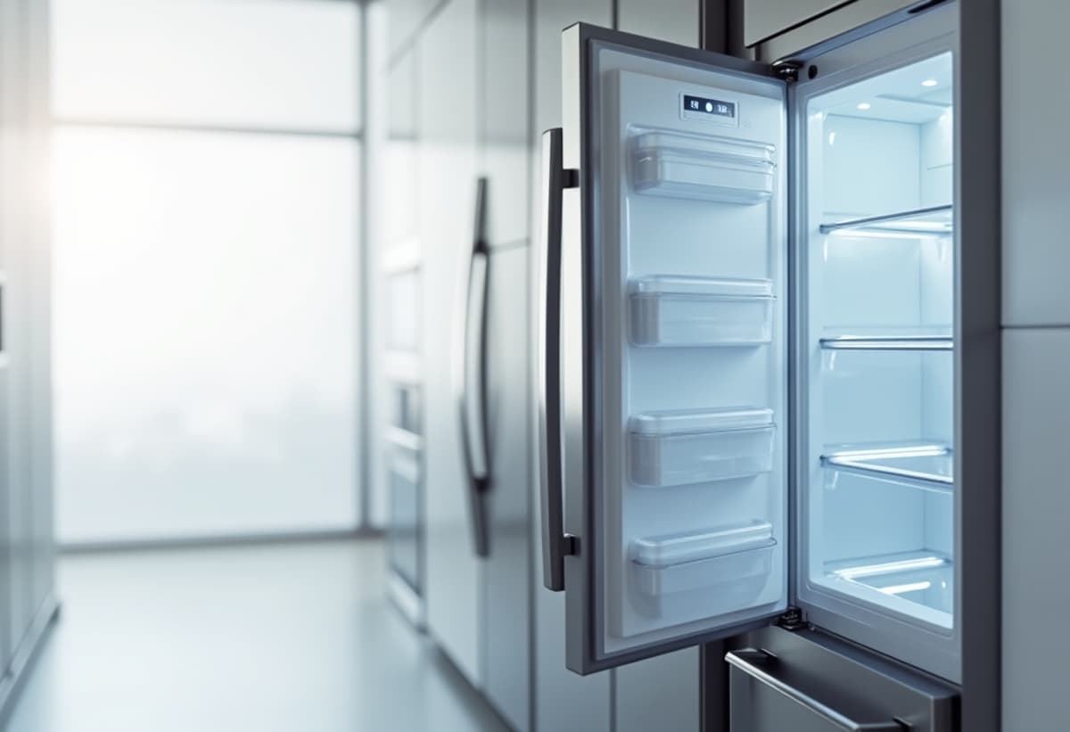 technician servicing sub-zero refrigerator