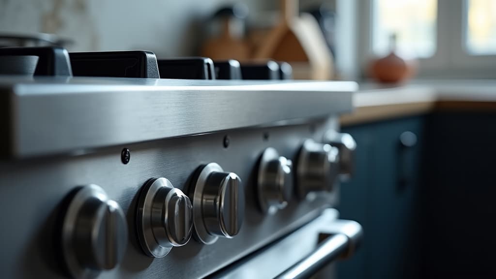 Luxury appliance repair technician performing oven maintenance