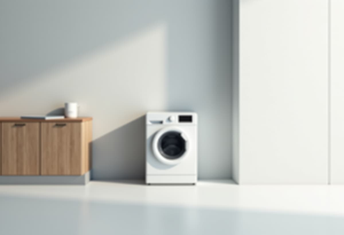 Washer machine in a modern laundry room