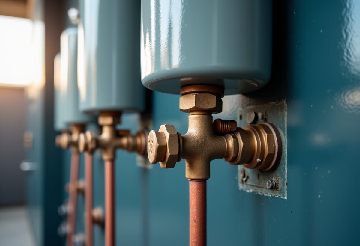 technician working on a water heater