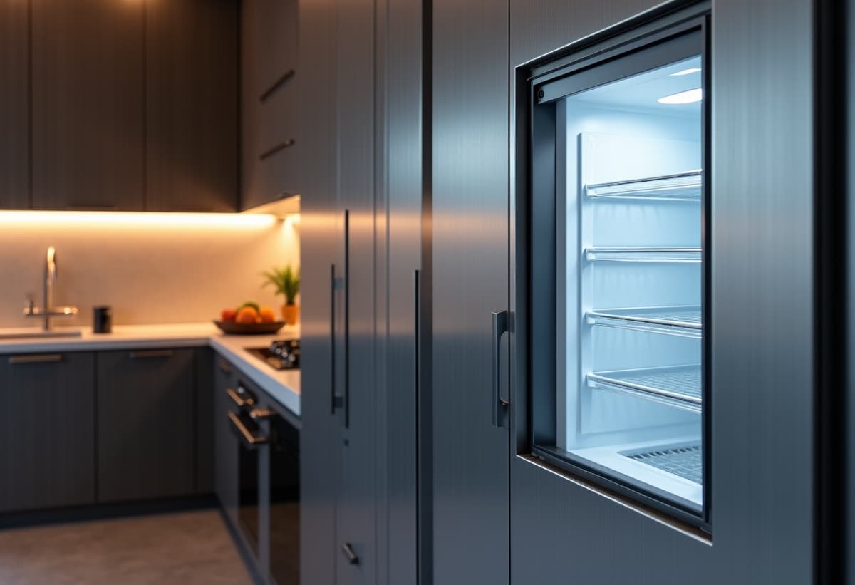 technician working on a luxury refrigerator
