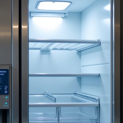 Bosch Refrigerator Diagnostics in Natomas. A technician using diagnostic tools to identify an issue with a Bosch refrigerator in a modern kitchen.