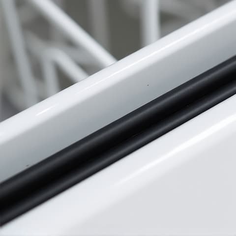 After image showing a perfectly restored dishwasher seal with no signs of leakage, demonstrating professional repair work in a residential kitchen in Sacramento, CA. The floor is clean and dry, reflecting successful water damage prevention.