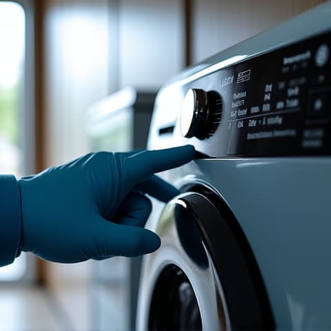 Expert dryer heating element replacement in a Folsom home, technician carefully handling components with focus on safety and precision.