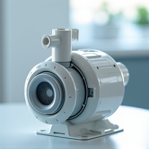 After image of a freshly installed, clean washing machine pump following a replacement service in a Laguna West residence, demonstrating professional repair work. The pump looks brand new and ready for operation.