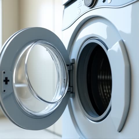 Folsom mechanic calibrating dryer sensors in a laundry room in Briggs Ranch, ensuring optimal performance for a luxury appliance.