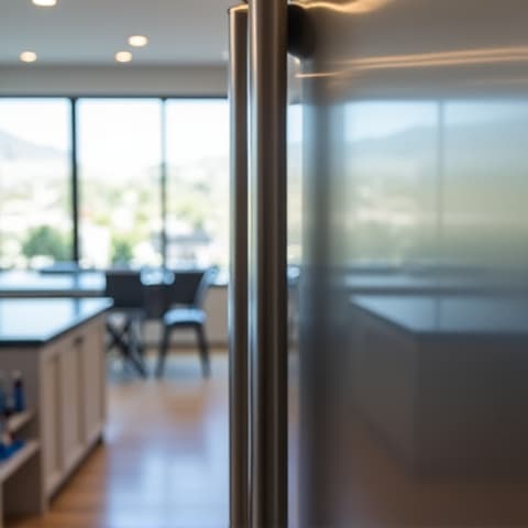 Repaired Sub-Zero refrigerator in a Folsom Broadstone home. Close-up of technician adjusting internal components with tools, showcasing professional sub-zero refrigerator repair in Folsom, Broadstone neighborhood.