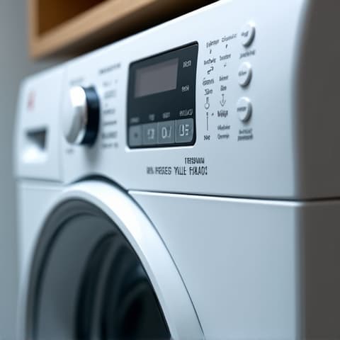 Folsom technician inspecting a dryer control panel in a home in Natoma Station, demonstrating professional dryer repair with a white gloves approach.