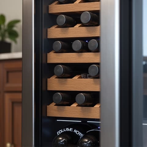 Folsom wine cooler repair of a sleek Sub-Zero unit. Technician diagnosing the temperature control panel, illustrating expert Folsom wine cooler repair for Sub-Zero appliances.