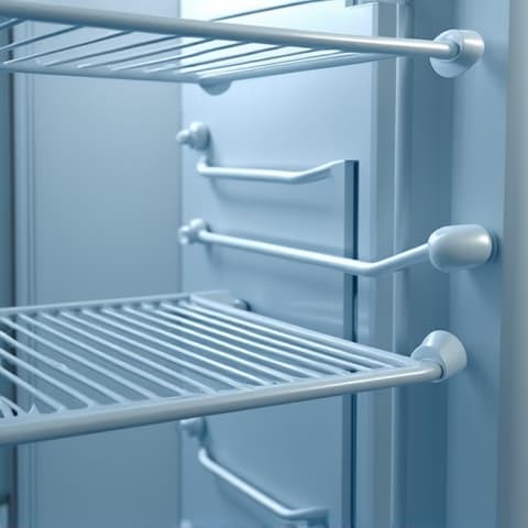 Frozen refrigerator coil repair in Rancho Cordova, technician de-icing and inspecting a coil system. Addressing common cooling issues for efficient refrigerator operation.