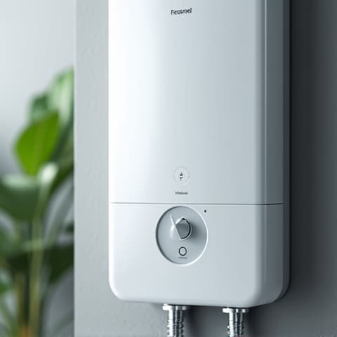 Technician inspecting the pilot light and gas connections of a traditional gas water heater in a Natomas home