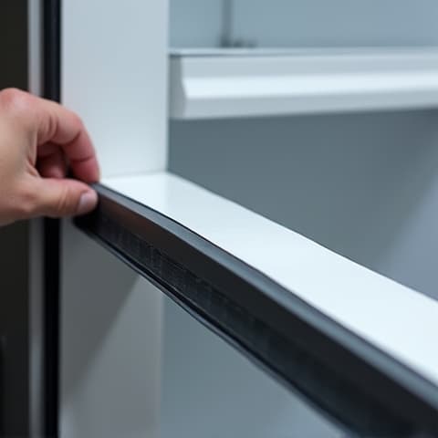 Gasket seal replacement on a commercial freezer in Natomas, ensuring efficient cooling and energy conservation for a busy kitchen. Preventing cold air leaks.