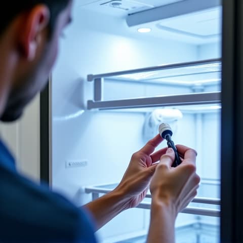 GE Side-by-Side Refrigerator Water Dispenser Fix in Fair Oaks. Repair of a GE side-by-side refrigerator