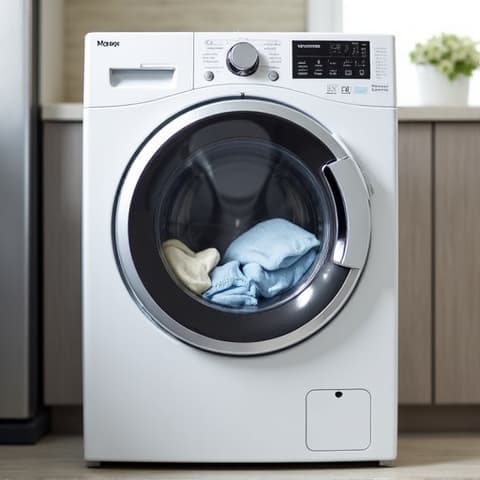 A sparkling clean and fully functional LG washing machine after a successful repair, showcasing the quality workmanship in a Carmichael home. Post-repair satisfaction.