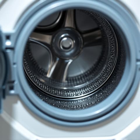 High-efficiency (HE) washer maintenance performed at a property on Auburn Blvd, Citrus Heights. Technician checking internal components for optimal performance and hard water mineral buildup.