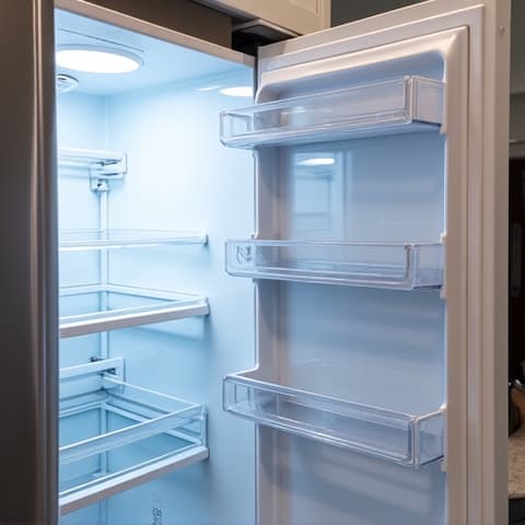 A repaired KitchenAid refrigerator looking pristine in a Citrus Heights home, showcasing successful repair and customer satisfaction, located near Sunrise Mall