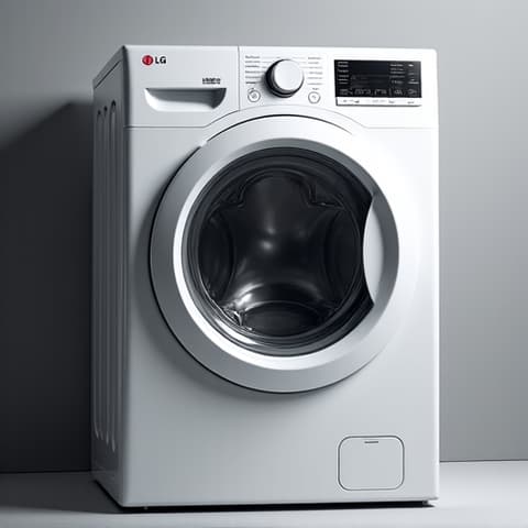 LG front-load washer repair in Prairie City, Folsom. Technician repairing an LG front-load washing machine, focusing on its specialized components