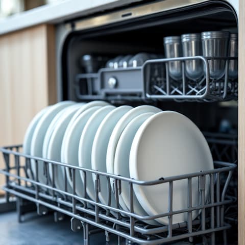 Noisy Dishwasher Fix in Broadstone. Technician replacing a faulty pump in a dishwasher to eliminate excessive noise, covered by our 3-year parts and labor warranty.