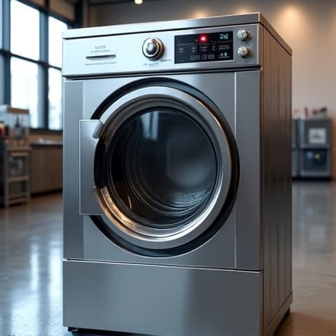 Servicing a large commercial dryer unit for a local business in Rancho Cordova, highlighting expertise in heavy-duty appliances.