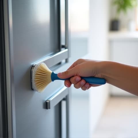 Residential refrigerator coil cleaning in a Citrus Heights kitchen to improve performance, ensuring a healthy appliance in a home near Greenback Lane