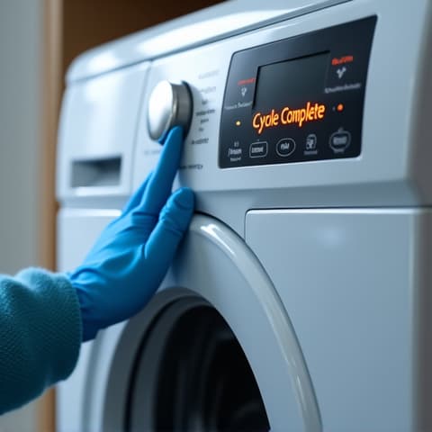 Roseville appliance repair testing dryer performance after service. A technician testing the performance of a repaired dryer in a Roseville home, ensuring it works perfectly after service.