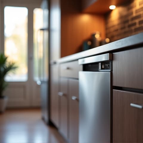 Sacramento Luxury Dishwasher Repair. A luxurious dishwasher, expertly repaired and reinstalled, enhancing the aesthetic of a Sacramento home