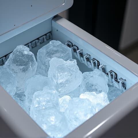 After: Refurbished internal components of a standalone ice machine after repair, demonstrating cleanliness and new parts for a Sacramento business. A fully refurbished internal system of a commercial standalone ice machine, featuring sparkling clean surfaces and newly installed components, showcasing a successful repair in Sacramento.
