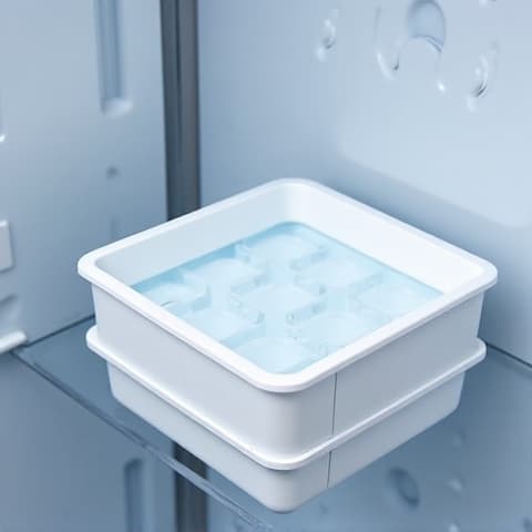 After: New, perfectly fitted ice maker tray installed in a Sub-Zero unit, restoring full ice production for a Citrus Heights home. A brand-new ice maker tray flawlessly installed in a Sub-Zero refrigerator, ensuring efficient ice production and leak prevention, following a professional repair for a Citrus Heights homeowner.