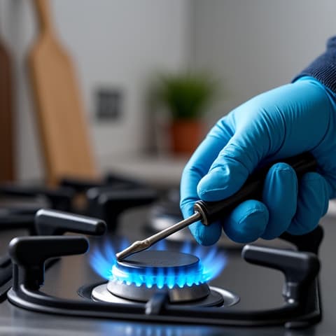 Sub-Zero Oven Temperature Calibration in Elk Grove, CA. Precise temperature calibration of a Sub-Zero oven, vital for consistent cooking results in a luxury kitchen.