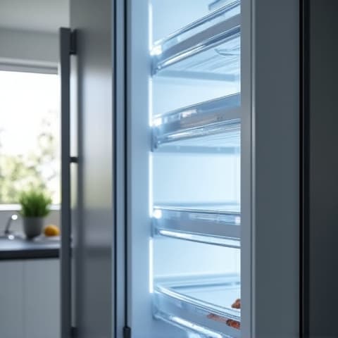 Sub-Zero freezer repair in Gold River, California, technician diagnosing a premium freezer unit. Specialized service for luxury freezer brands, ensuring precise and lasting repairs.