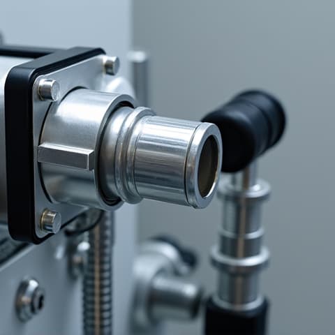 A powerful vacuum pump operating during the evacuation of a refrigeration system, a critical step to remove moisture and non-condensable gases before recharging. A vacuum pump connected to a refrigeration unit, ensuring a deep vacuum for system integrity.