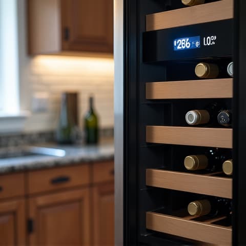 Viking wine cooler repair in Gold River, technician servicing a luxury beverage fridge. Expertise in specialized refrigeration units to maintain ideal temperature conditions.