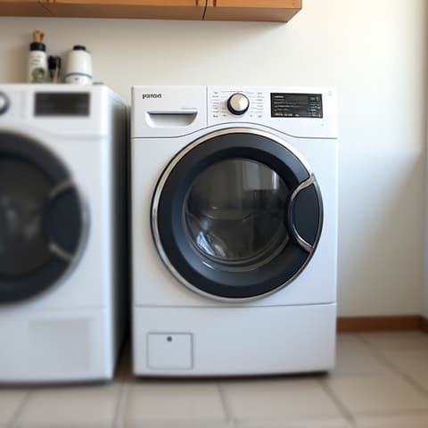 West Capitol Avenue Washer Maintenance. A clean and organized laundry room setting on West Capitol Avenue, where a technician is performing routine maintenance on a washing machine, ensuring longevity and efficiency for homeowners.