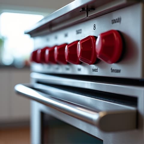Technician performing diagnostics on a Wolf wall oven in Carmichael. A professional technician is shown meticulously inspecting the control panel of a Wolf oven, ensuring accurate diagnosis with advanced equipment.