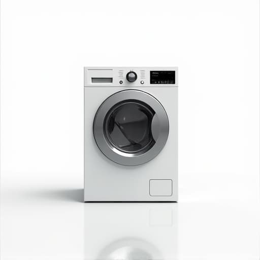 Rows of commercial laundry equipment in a multi-family housing facility