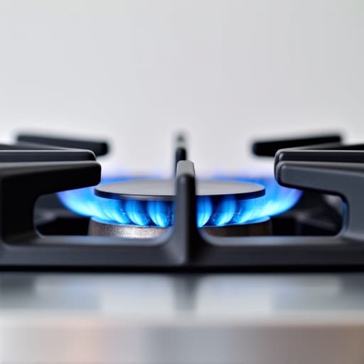 Gas range repair specialist using tools in a kitchen