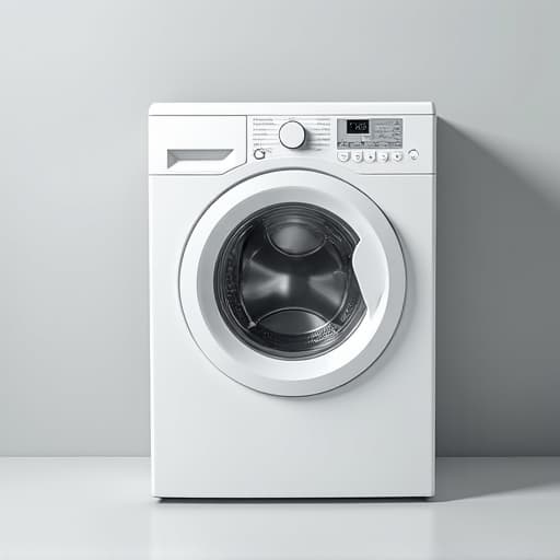 Orangevale washer repair technician inspecting a white front-load washing machine in a modern laundry room