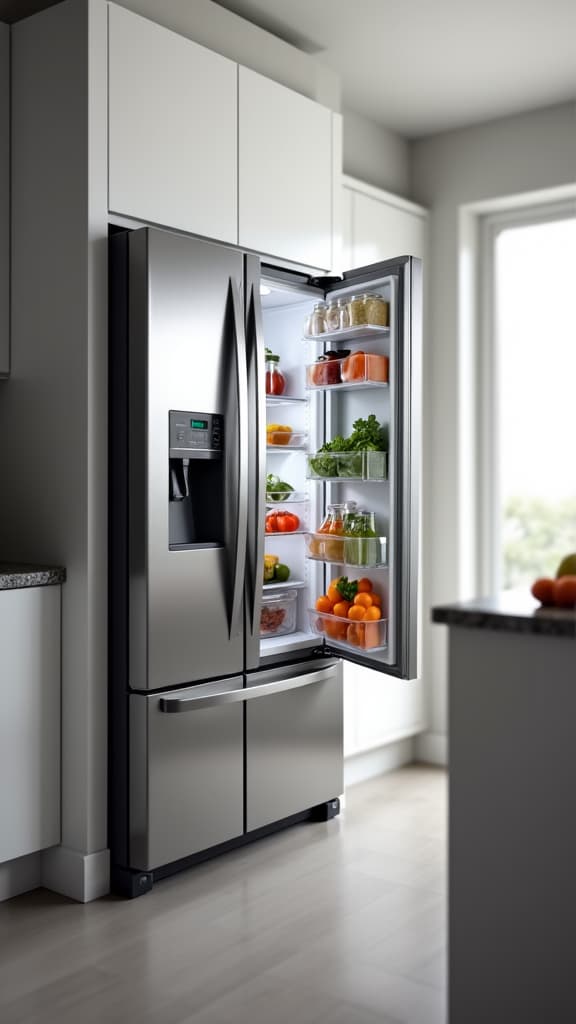 luxury appliance repair technician working on refrigerator in fair oaks