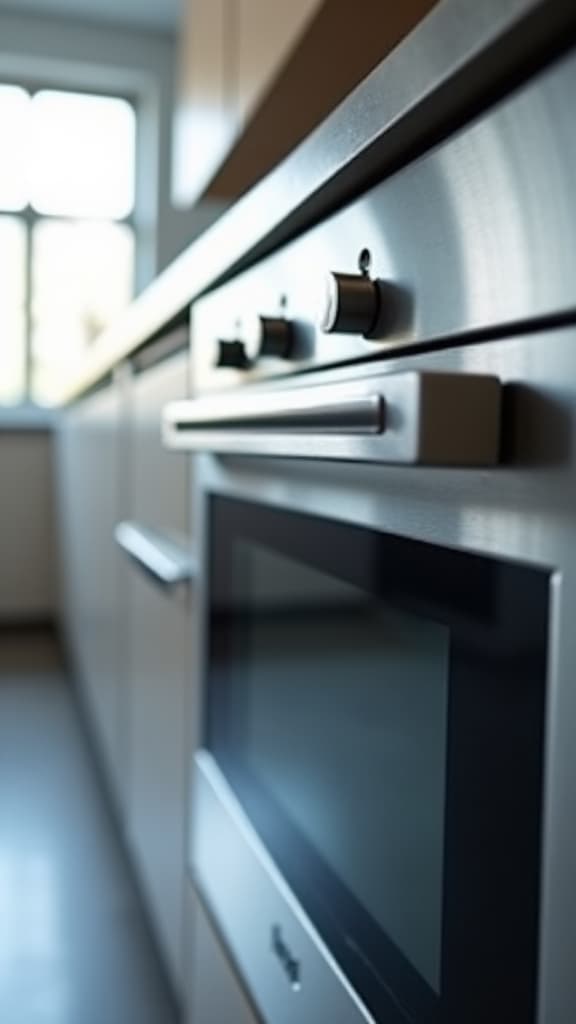 High-end kitchen service technician fixing luxury oven in Natomas