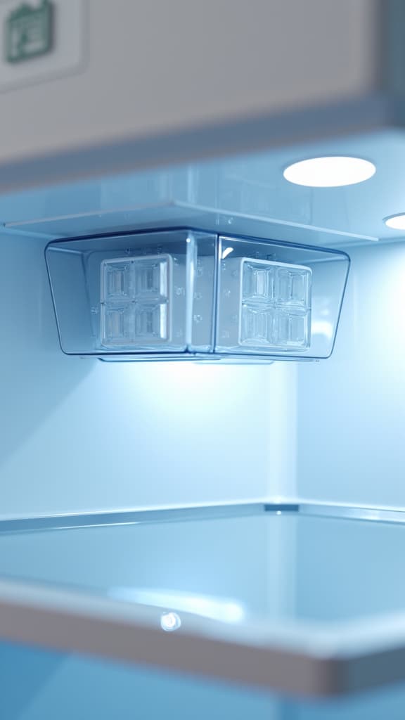 technician repairing a Samsung refrigerator ice maker