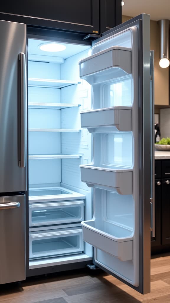 sub zero refrigerator repair specialist inspecting inside door